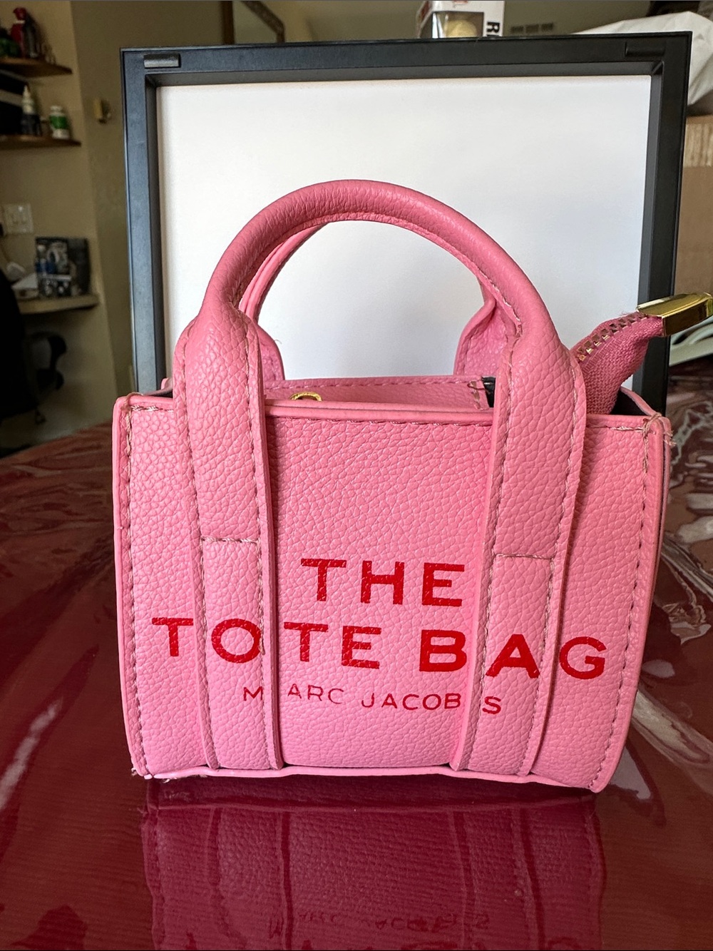 Marc Jacobs Pink Mini Tote with Red Logo